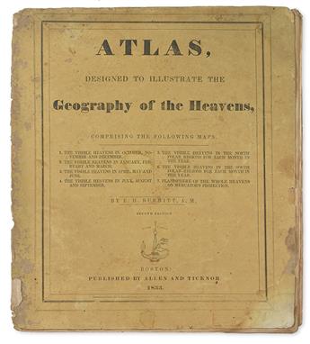 (CELESTIAL.) BURRITT, E[lijah] H. Atlas, Designed to Illustrate the Geography of the Heavens. . . Second Edition.